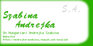 szabina andrejka business card